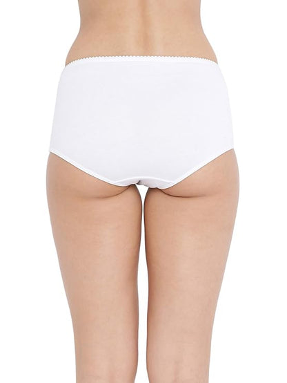 Pack of 3 High-Waist Hipster Panties with Lace - Cotton