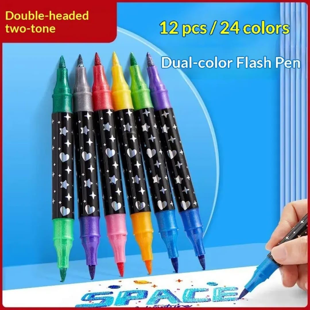 Glitter Brush Marker Set