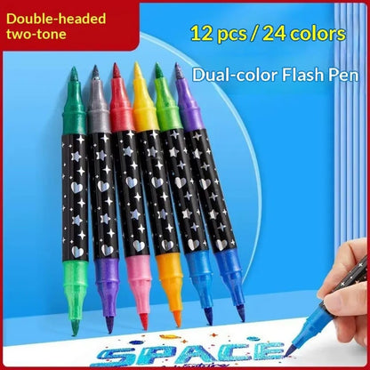 Glitter Brush Marker Set