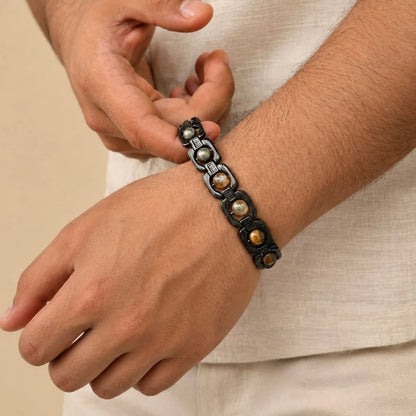 Midnight Black Metal Dhanlabh Bracelet - For Wealth & Success