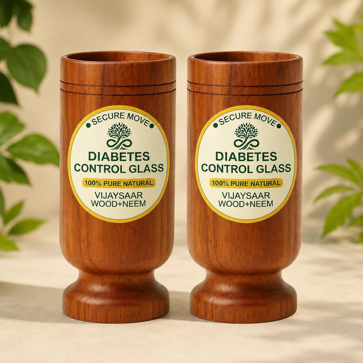 Herbal Wooden Tumbler (Pack of 2)