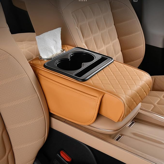 Smart Console Armrest Organizer with Storage Cup Holder & Phone Slot