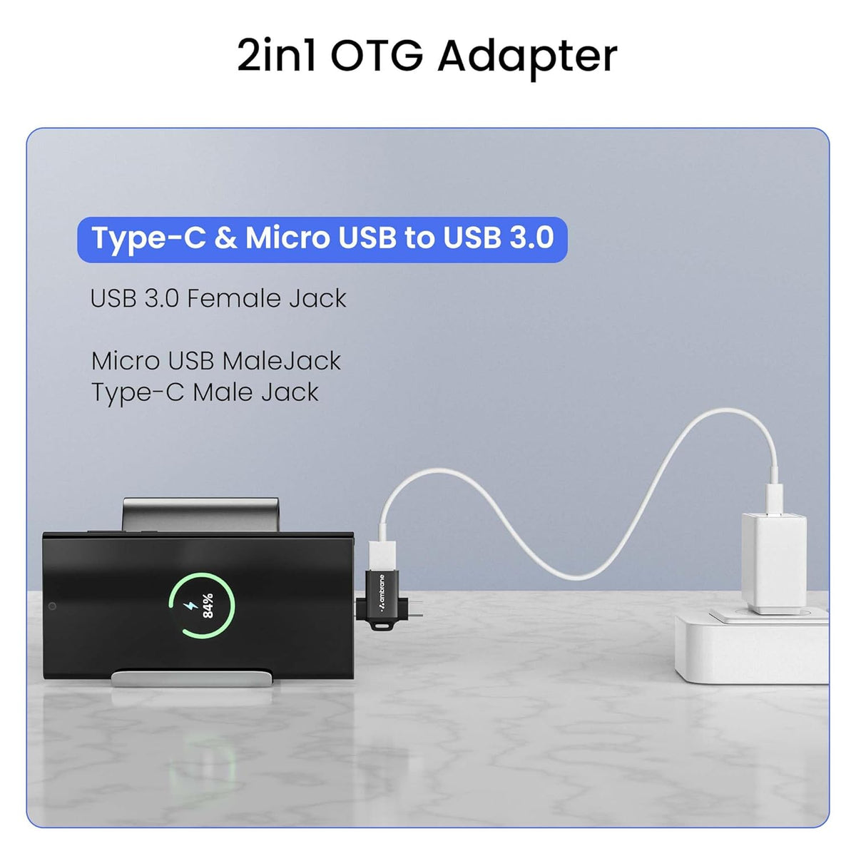 2 in 1 OTG Micro USB & Type C Adapter