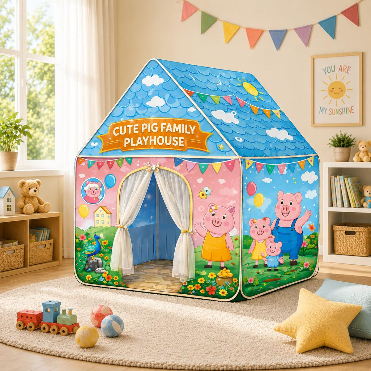 Peppa Pig Theme Play Tent House For Kids
