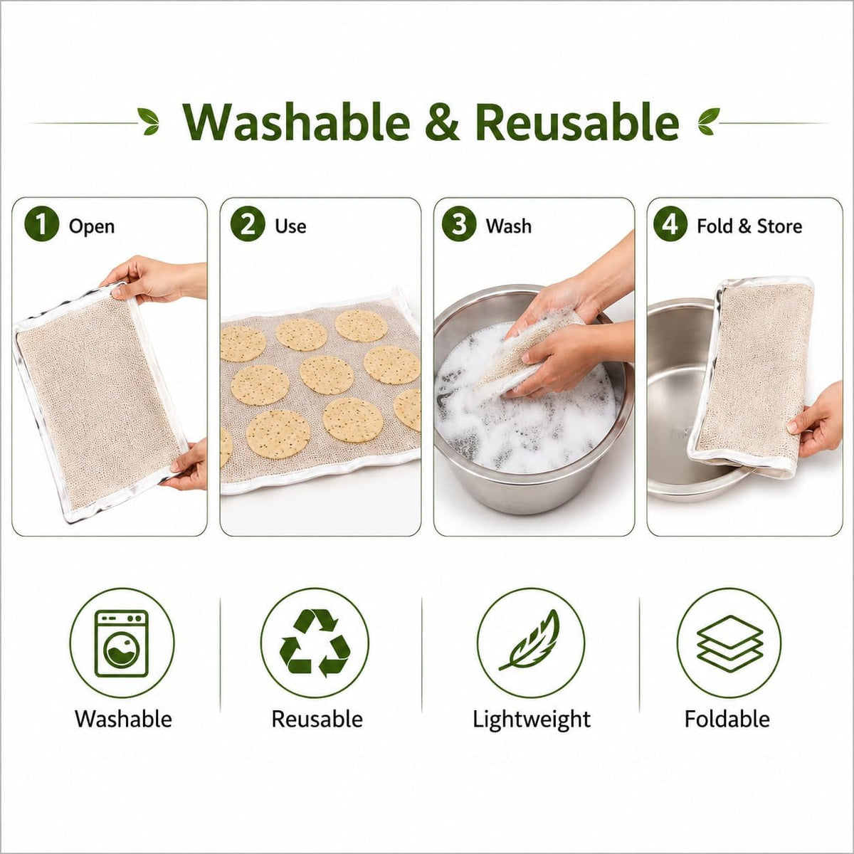 Foldable Mesh Food Drying Mat for Sun Drying