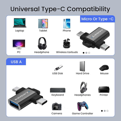 2 in 1 OTG Micro USB & Type C Adapter
