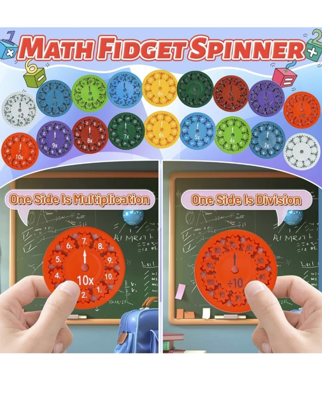 Math Fidget Rotating Wheel Counting Educational Toy