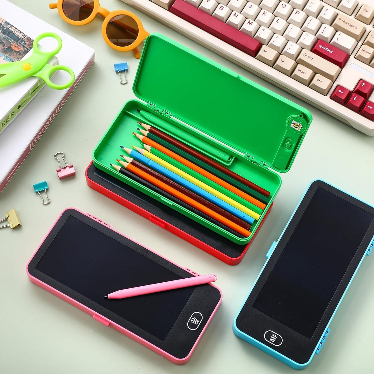 2 in 1 LCD Writing Pad Pencil Box