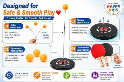 Hanging Table Tennis Trainer 3 Ping Pong Ball & 1 Pair Self Training Gaming Set Tennis Kit
