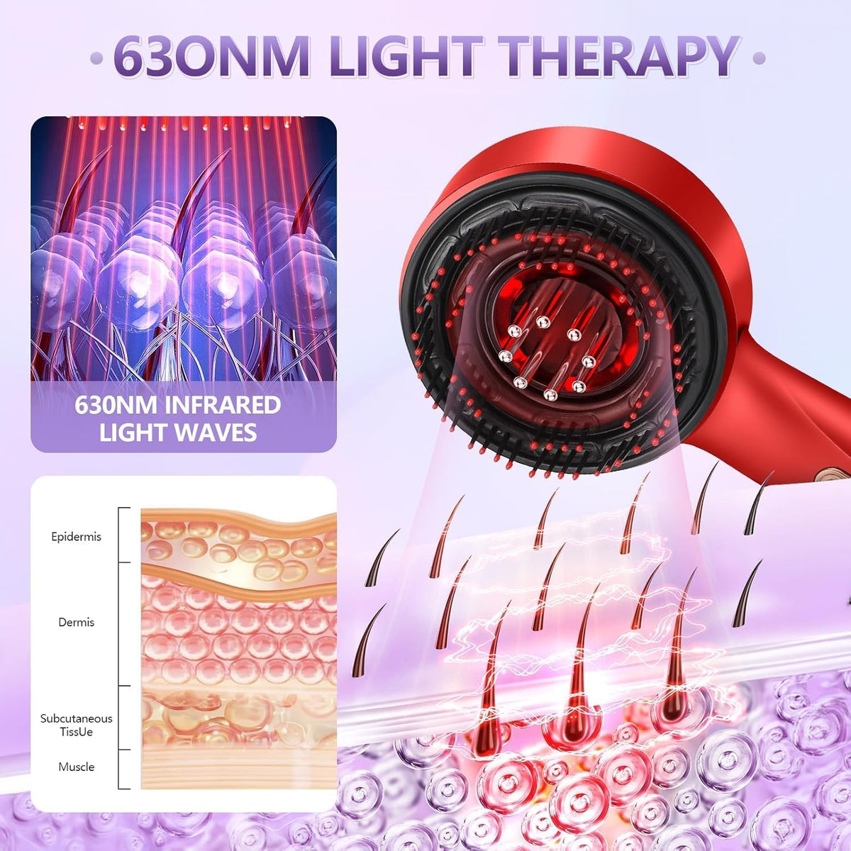 Red Light Hair Rejuvenation Scalp Massager