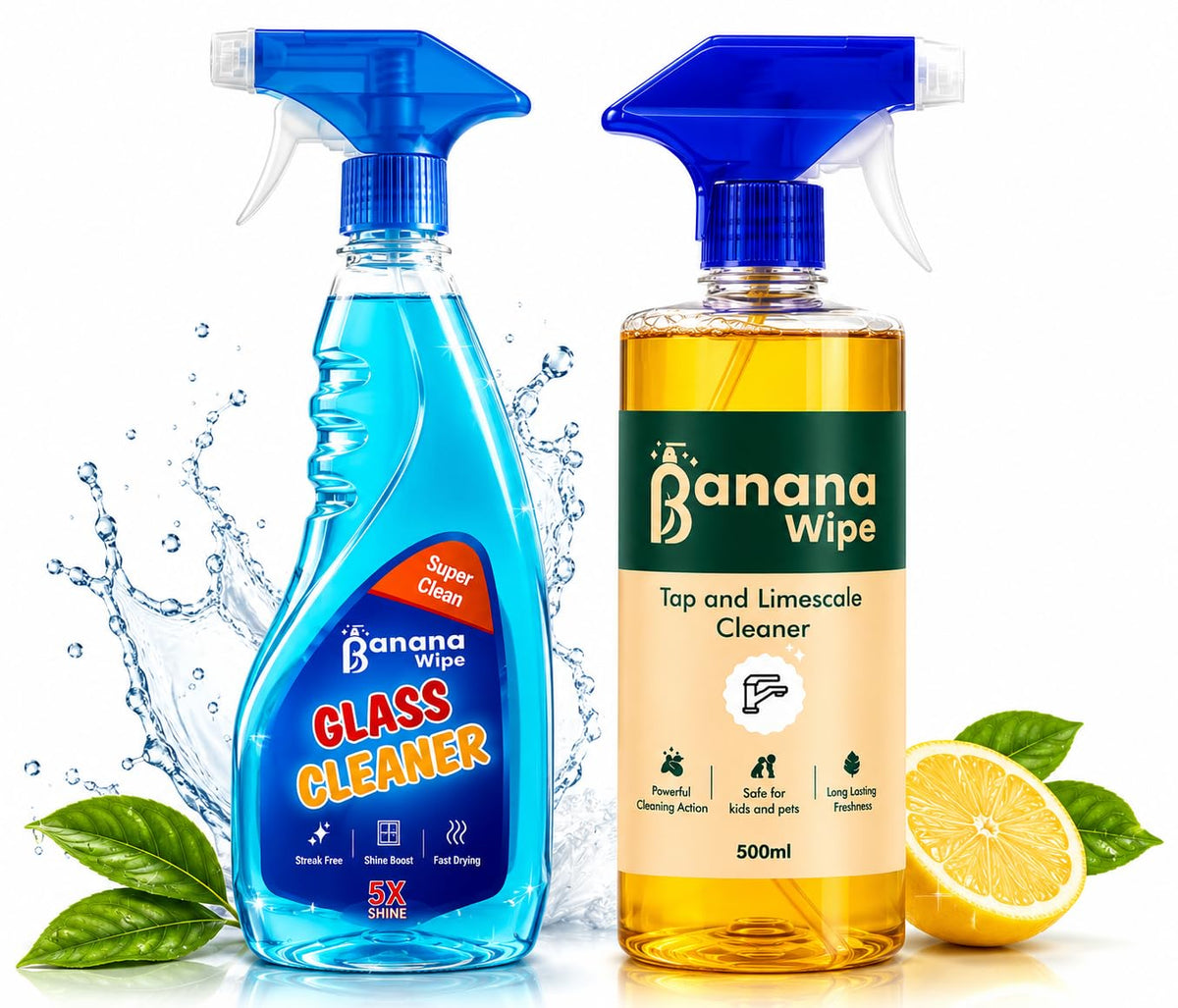 Glass Cleaning Agent Powerful Stain Remover (Pack of 2)
