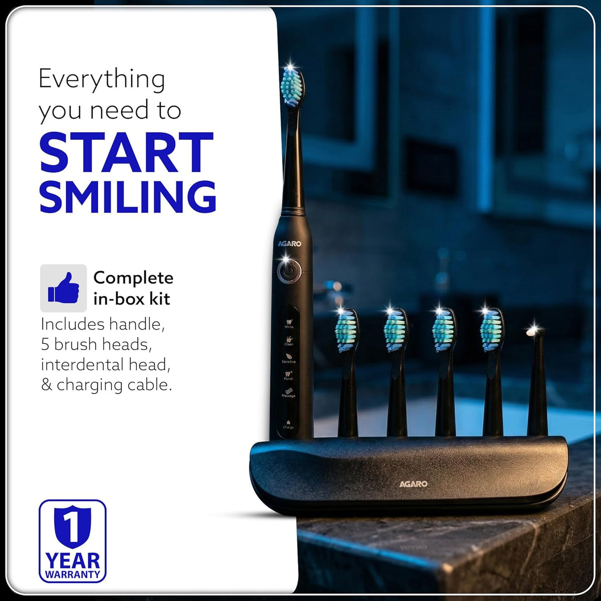 COSMIC PLUS Sonic Electric Tooth Brush For Adults With 5 Modes