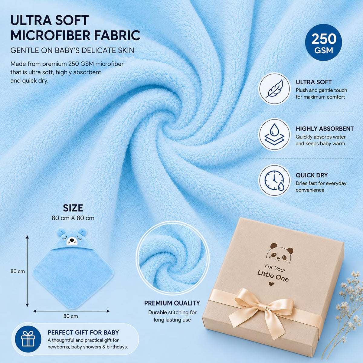 Bath Towel Bed Bedding for Baby Boys and Baby Girls