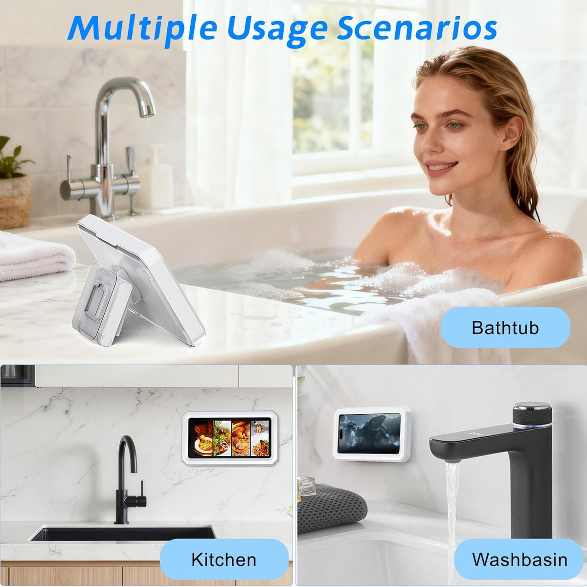Shower Phone Holder Waterproof Wall Mount Case