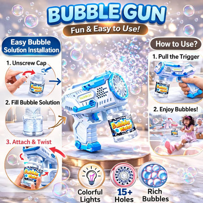 Hole battery operated Bubbles Gun Toys for Boys and Girls