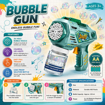 Hole battery operated Bubbles Gun Toys for Boys and Girls