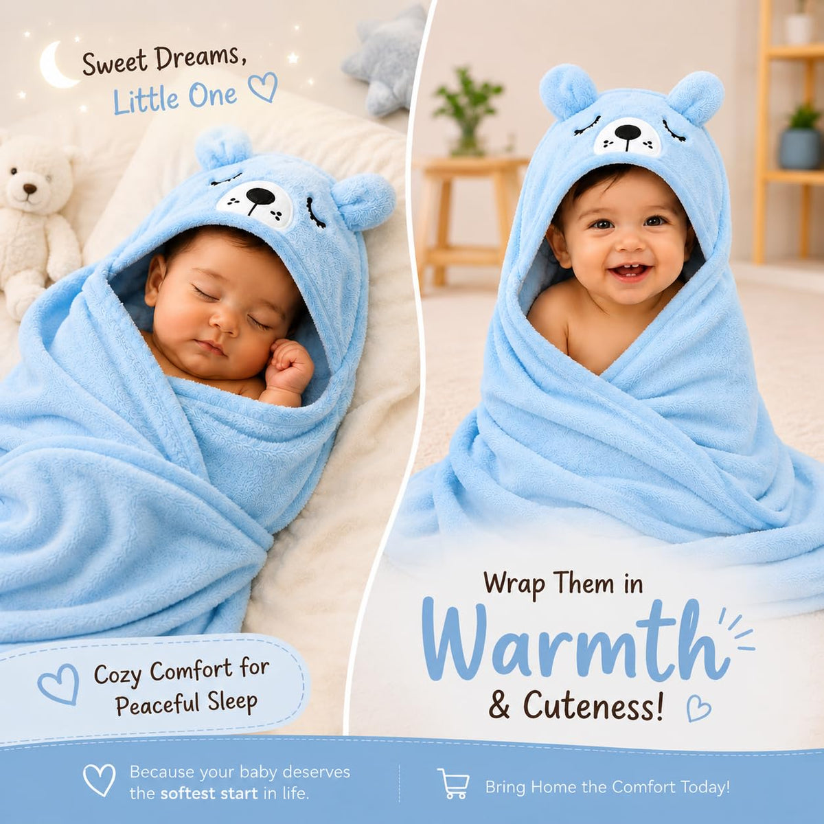 Bath Towel Bed Bedding for Baby Boys and Baby Girls