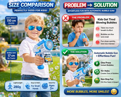 Hole battery operated Bubbles Gun Toys for Boys and Girls
