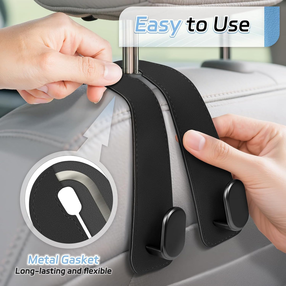 Car Hooks for Headrest (Pack of 2)