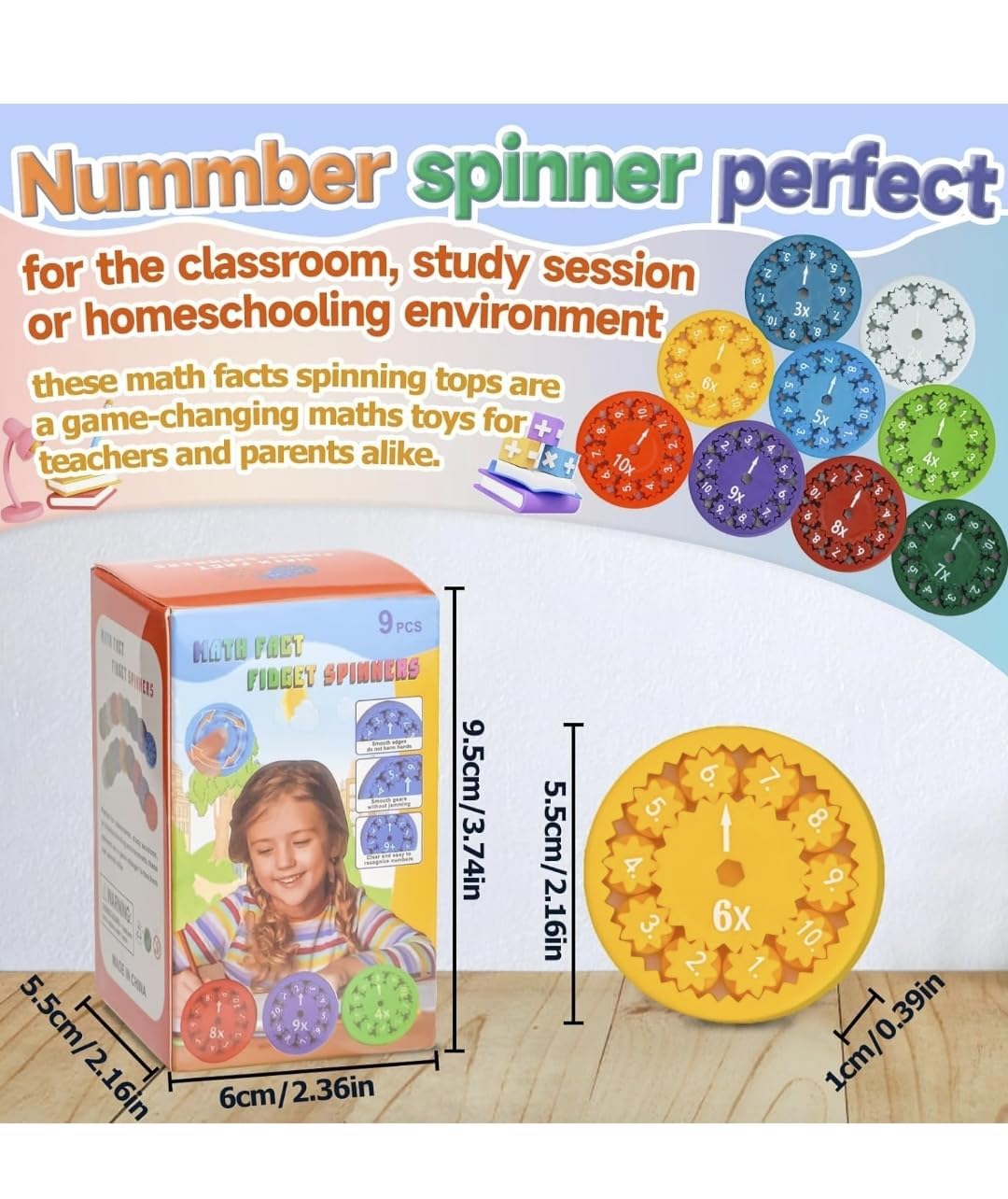 Math Fidget Rotating Wheel Counting Educational Toy