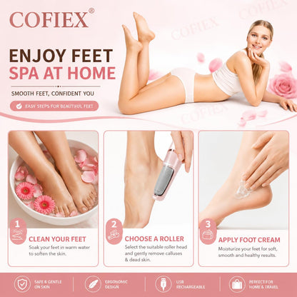 Rechargeable pink electric foot callus remover