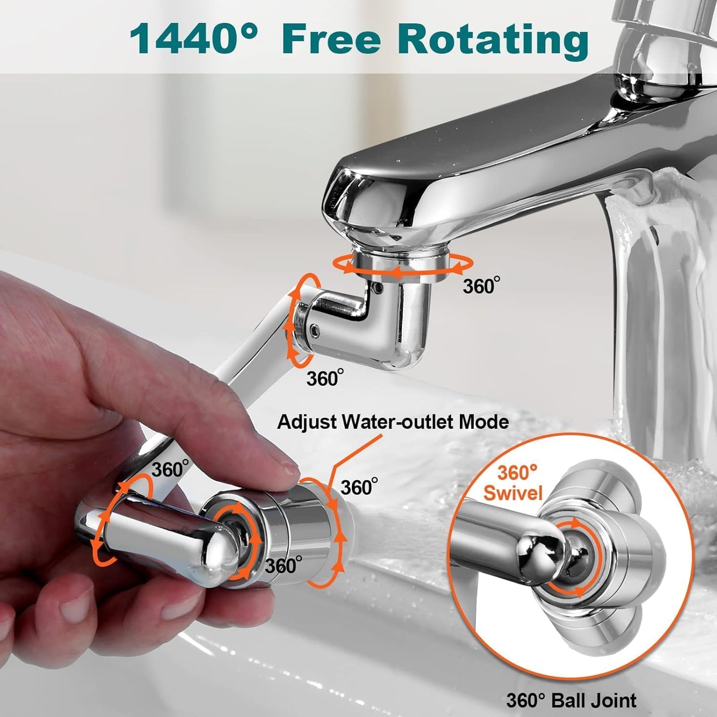 1080° Rotating Faucet Extender for Kitchen & Bathroom