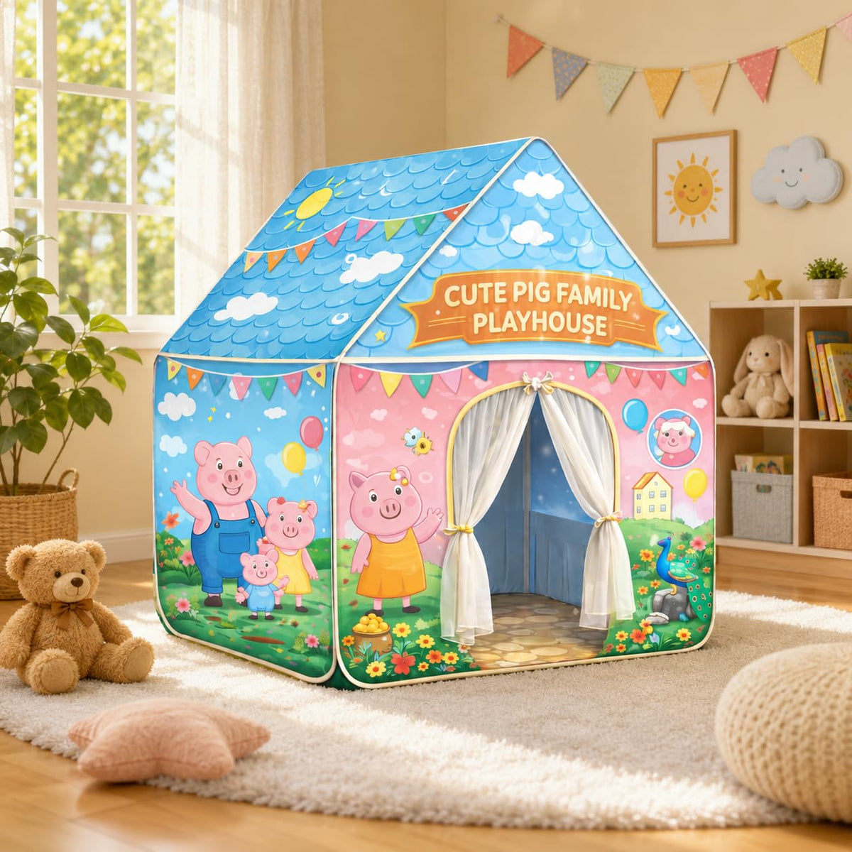 Peppa Pig Theme Play Tent House For Kids