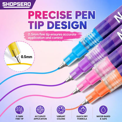 Nail Art Marker Pens | 12 Color Set