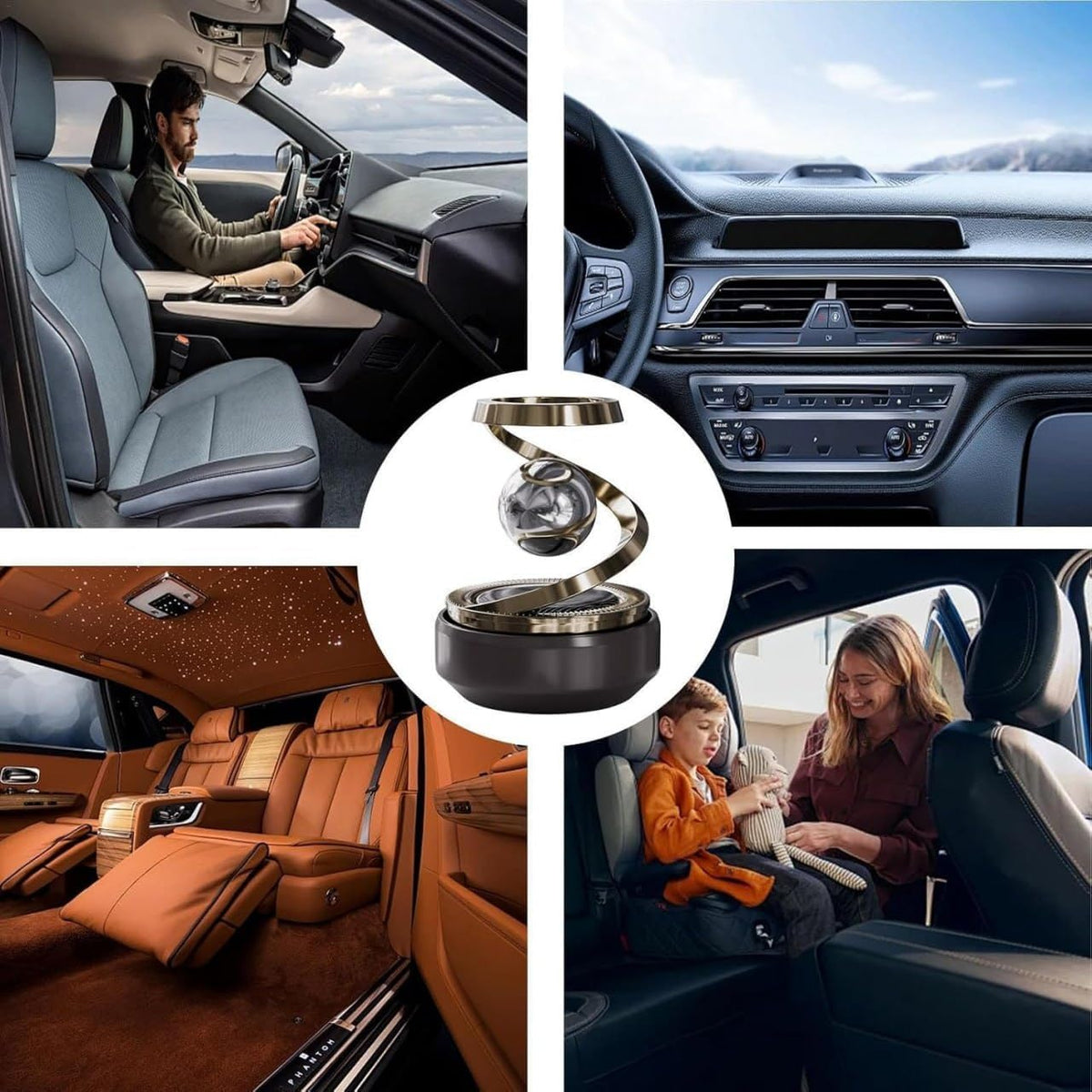 Plastic Solar Powered Levitating Ball Illusion Car Interior Dashboard Air Freshener