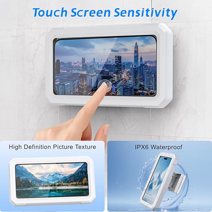 Shower Phone Holder Waterproof Wall Mount Case