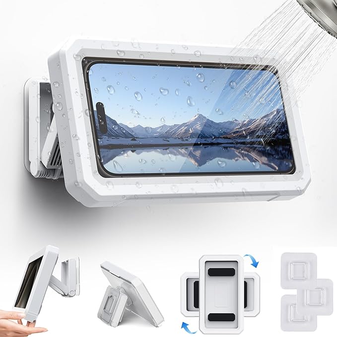 Shower Phone Holder Waterproof Wall Mount Case