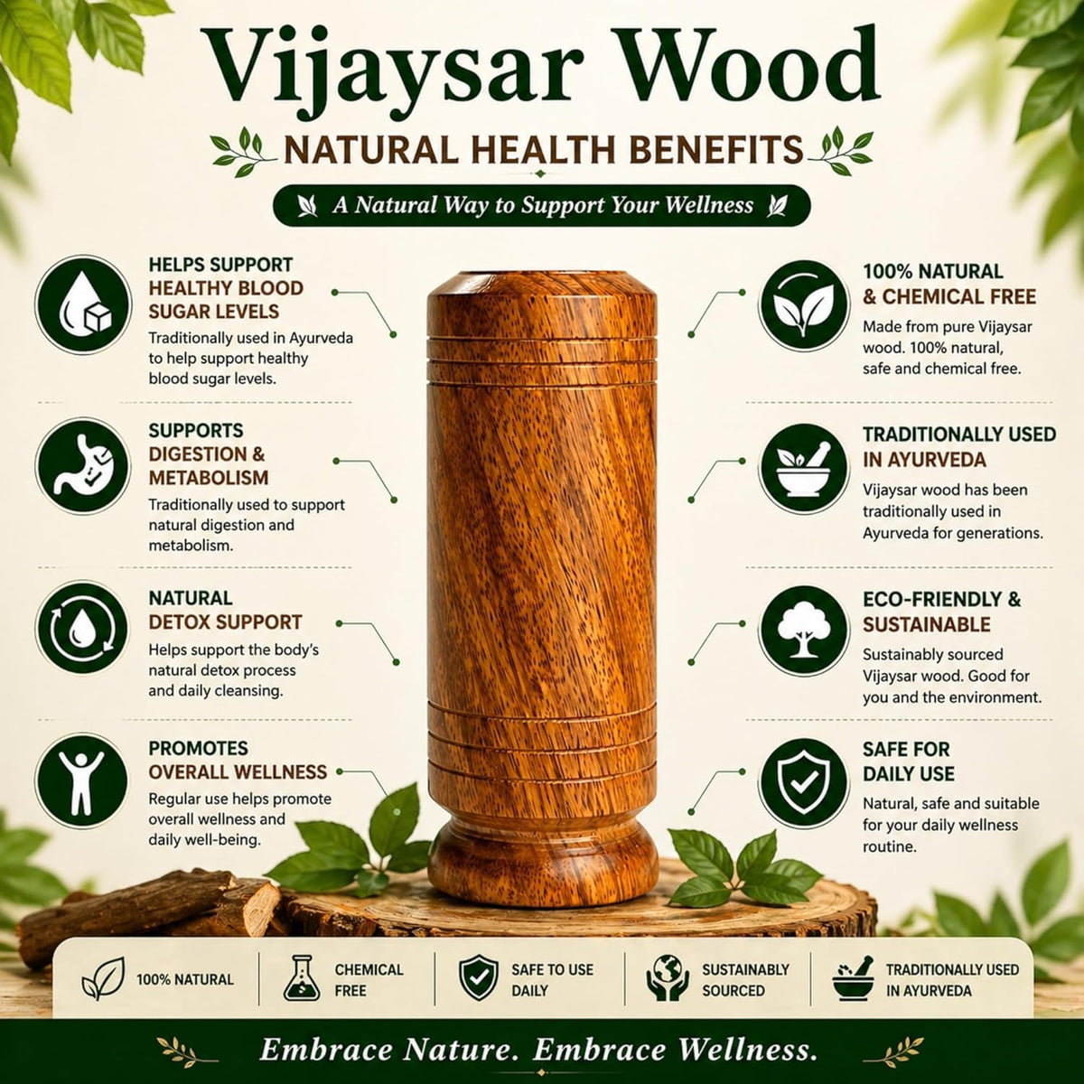 Herbal Wooden Tumbler (Pack of 2)