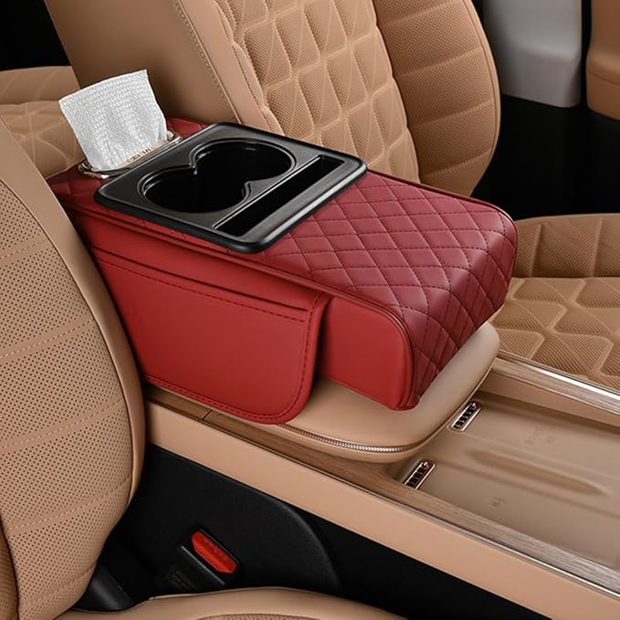 Smart Console Armrest Organizer with Storage Cup Holder & Phone Slot