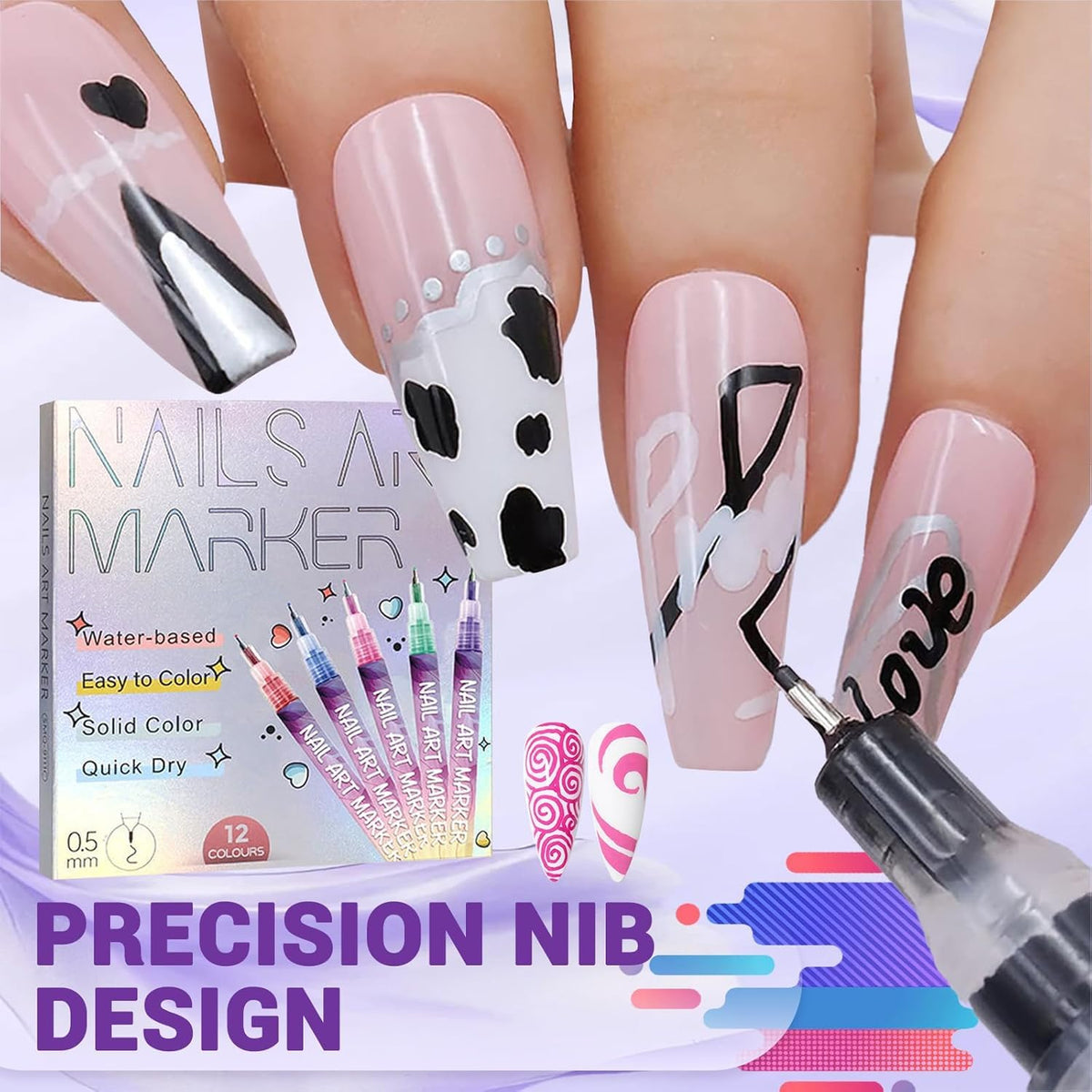 Nail Art Marker Pens | 12 Color Set