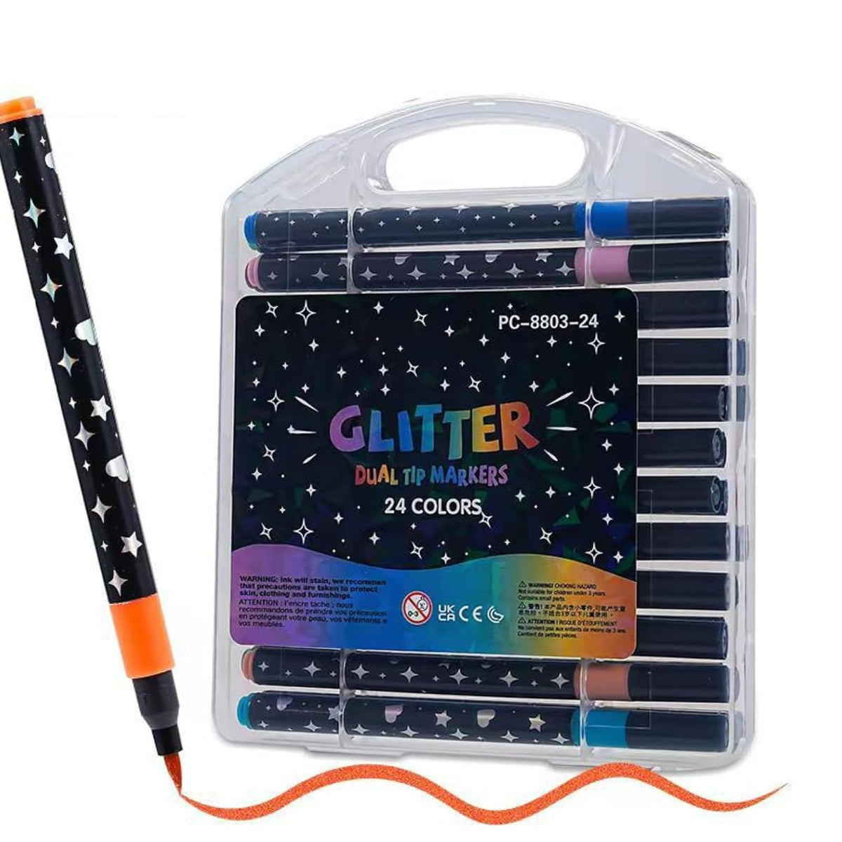 Glitter Brush Marker Set