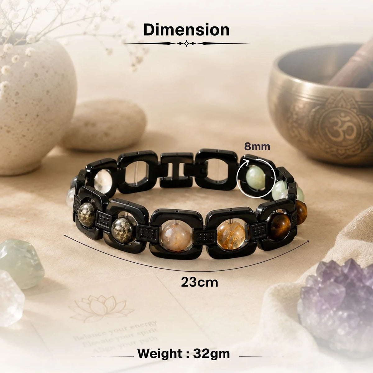 Midnight Black Metal Dhanlabh Bracelet - For Wealth & Success