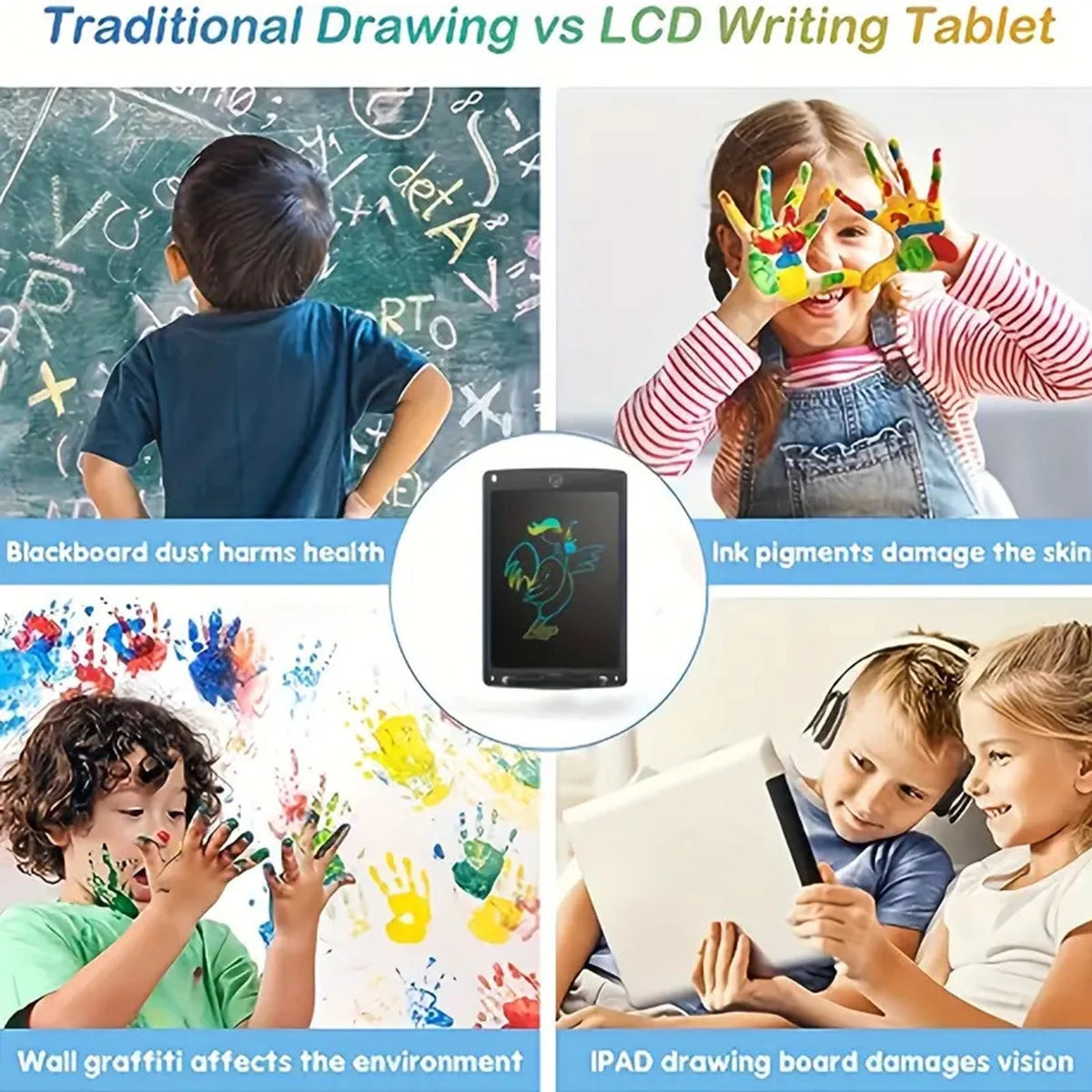 8.5 Inch Lcd Writing Pad with 4 Sank Magic Book For Kids