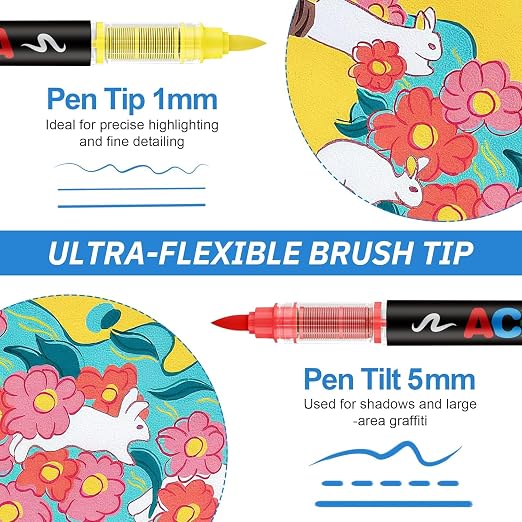 Acrylic Brush Marker Set