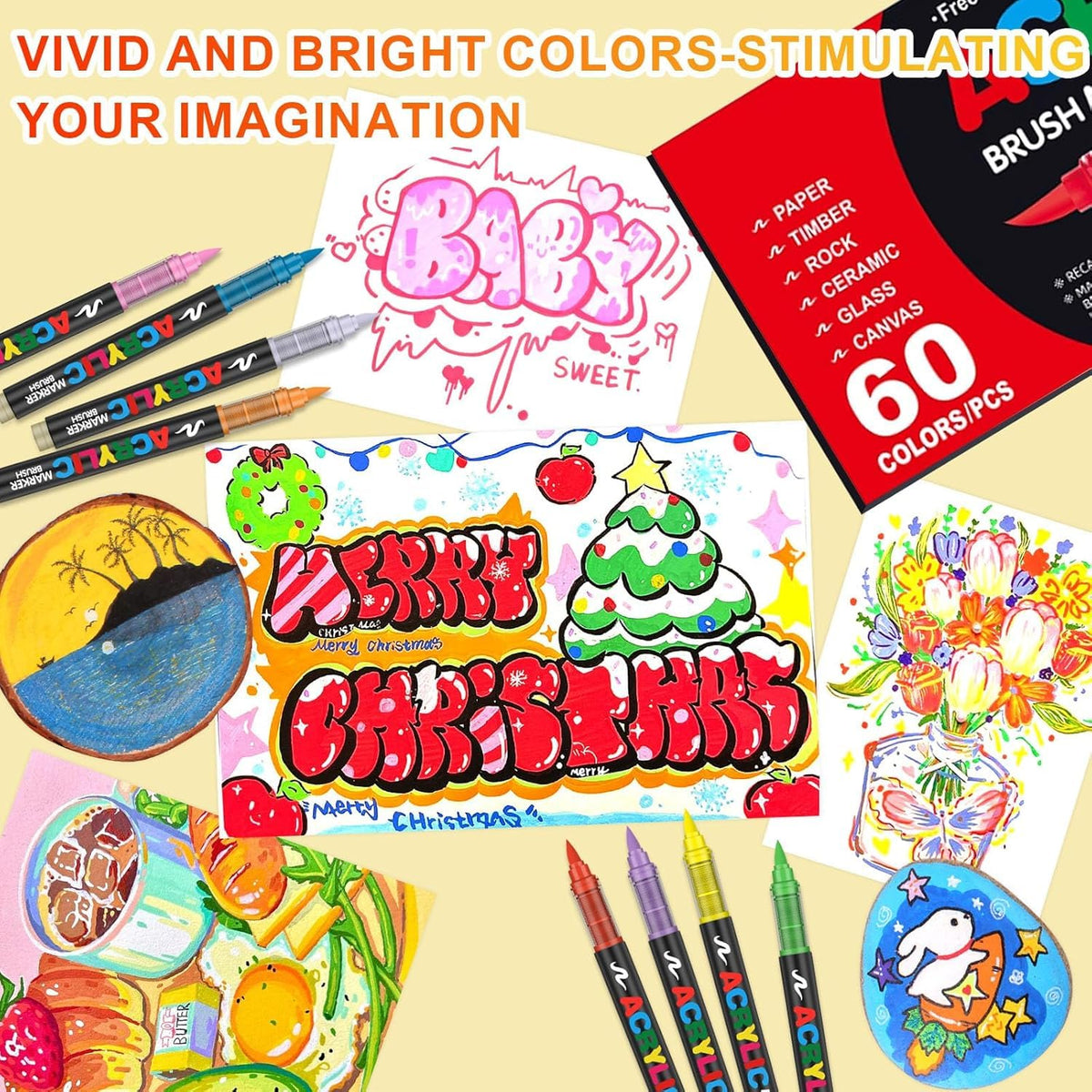 Dual-Tip Acrylic Paint Marker Set