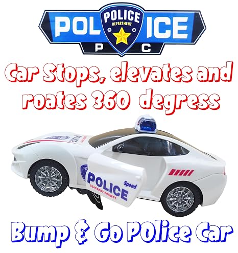 Bump & Go Police Car with Light & Music Opening Door
