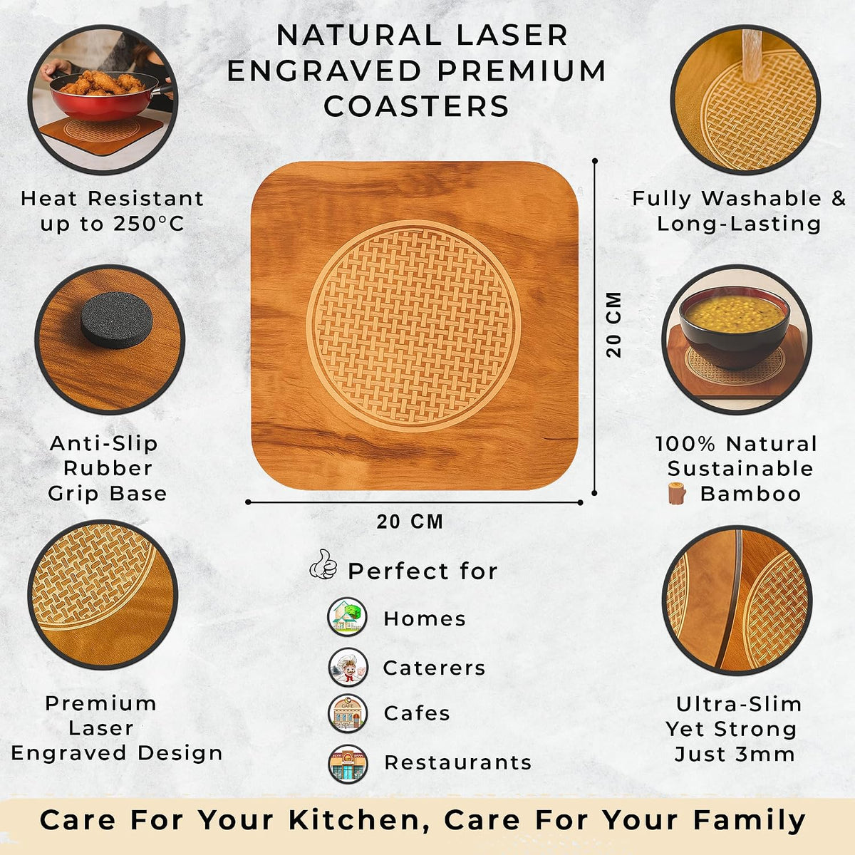 Wooden Heat Resistant Round Coaster