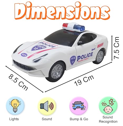 Bump & Go Police Car with Light & Music Opening Door