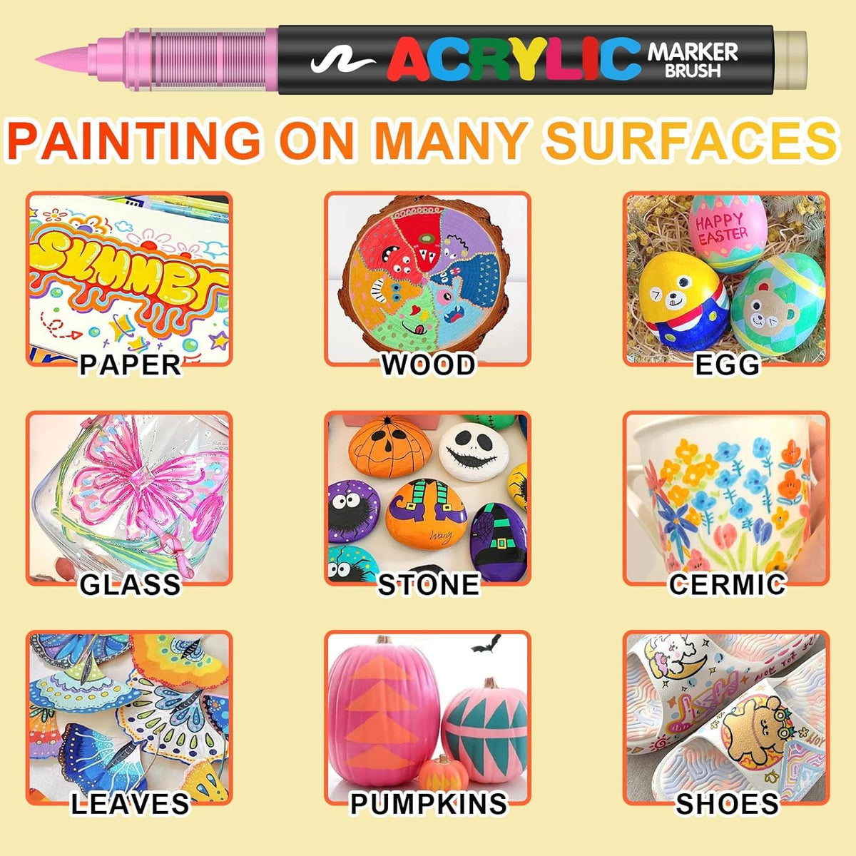 Dual-Tip Acrylic Paint Marker Set
