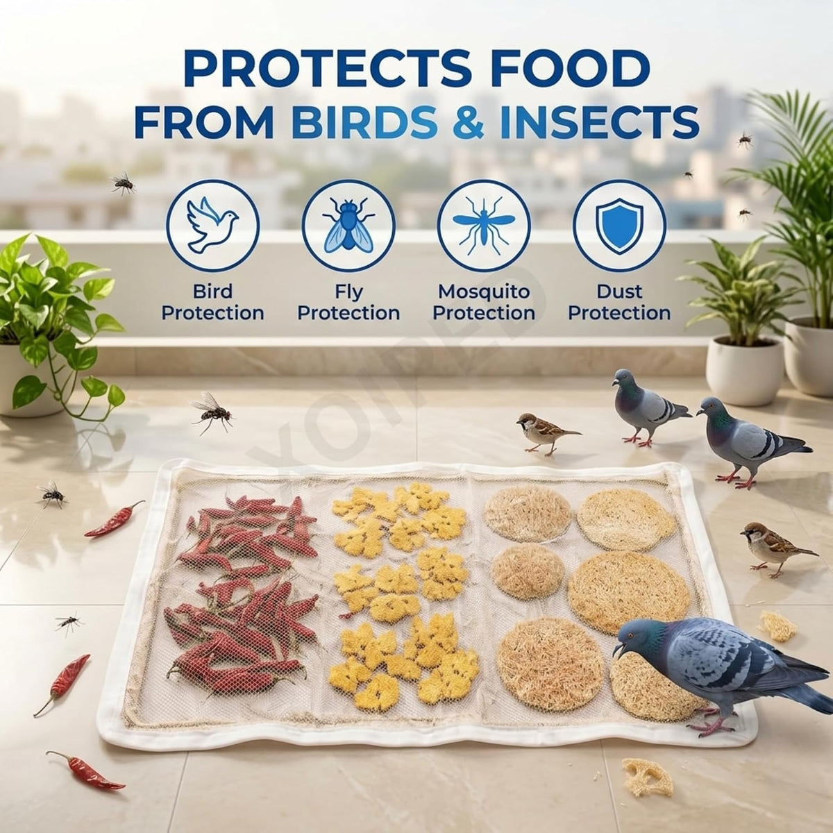 Foldable Mesh Food Drying Mat for Sun Drying