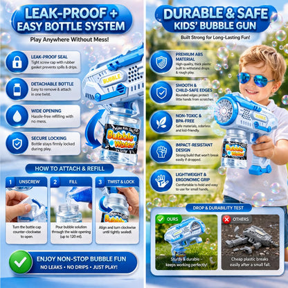 Hole battery operated Bubbles Gun Toys for Boys and Girls