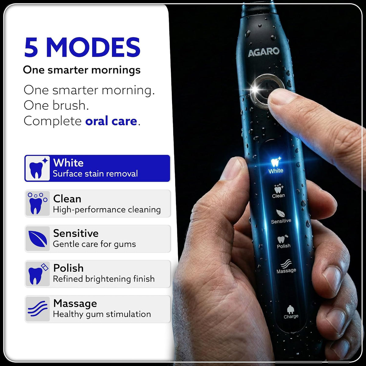 COSMIC PLUS Sonic Electric Tooth Brush For Adults With 5 Modes