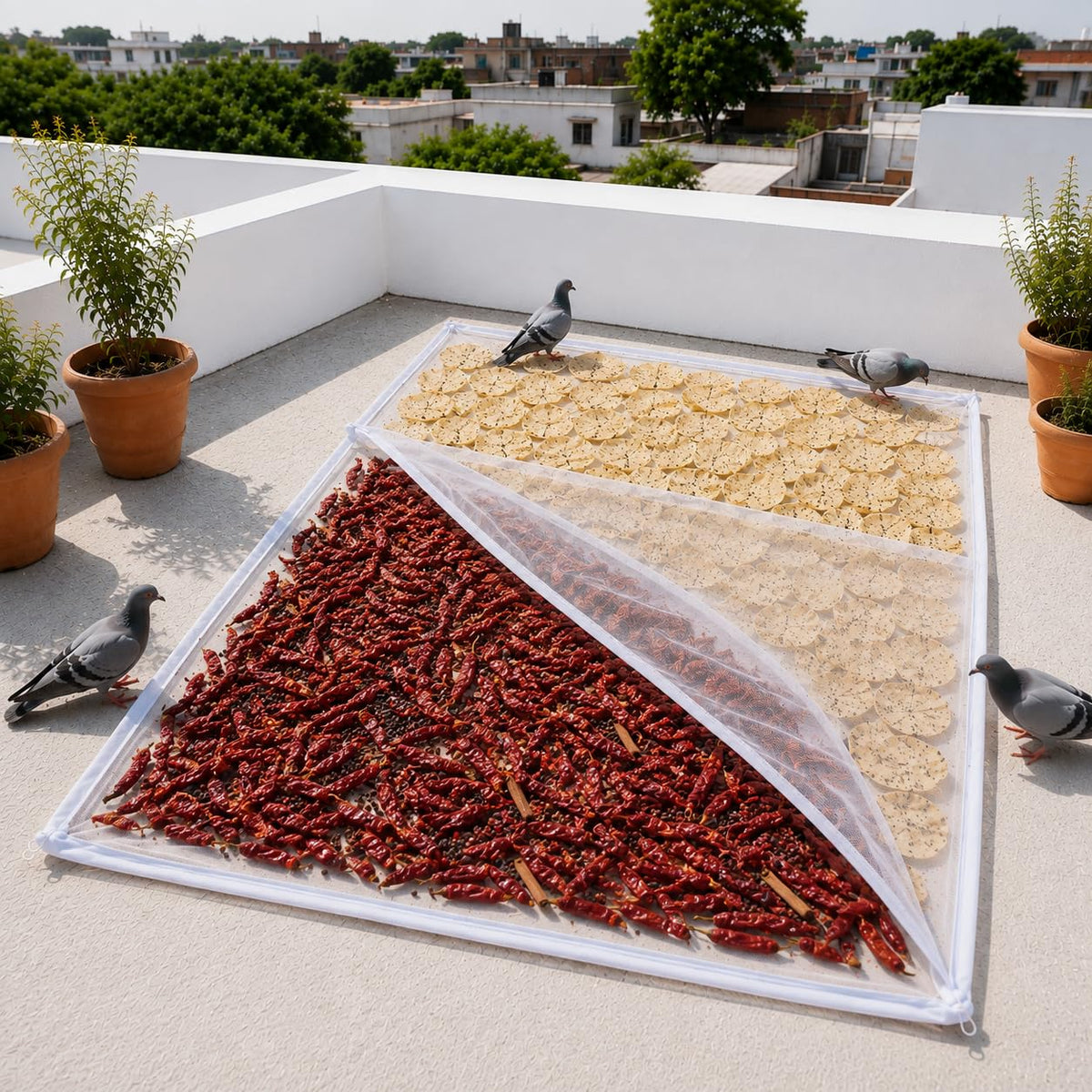 Foldable Mesh Food Drying Mat for Sun Drying