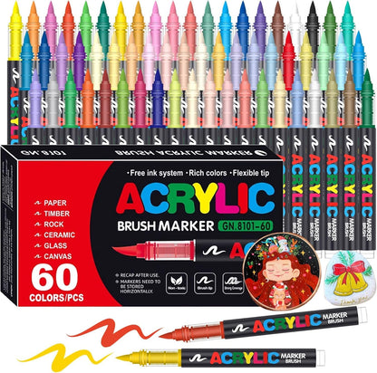 Dual-Tip Acrylic Paint Marker Set
