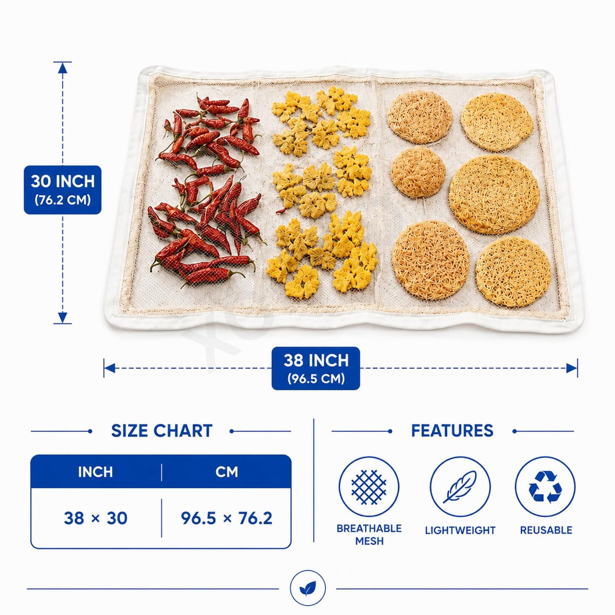Foldable Mesh Food Drying Mat for Sun Drying