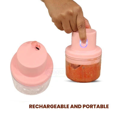 Rechargeable Quick & Easy 5 Sec Vegetable Chopper + 5 Blade Multi Cutter (EC6)